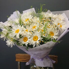 Букет из 19 Ромашек и танацетума