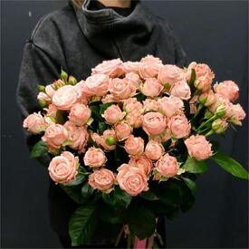 Букет из 15 кустовых пионовидных роз 50см