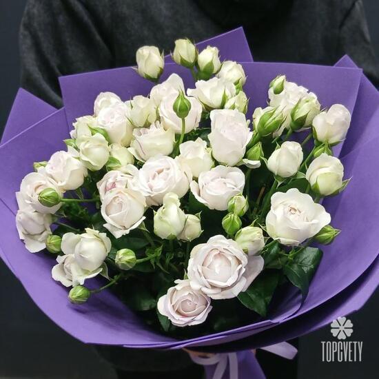 Букет из 9 кустовых пионовидных роз 50см