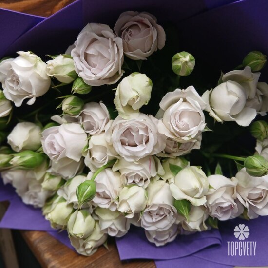 Букет из 9 кустовых пионовидных роз 50см