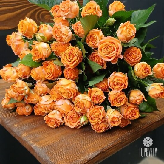 Букет из 15 кустовых пионовидных роз 50см