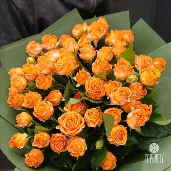 Букет из 15 кустовых пионовидных роз 50см