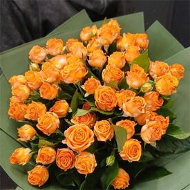 Букет из 15 кустовых пионовидных роз 50см