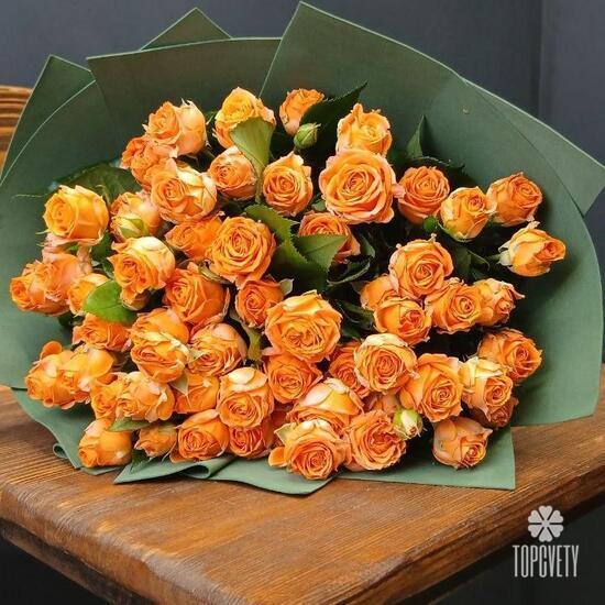 букет из 15 кустовых пионовидных роз 50см