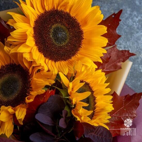 Букет из 3 подсолнухов 