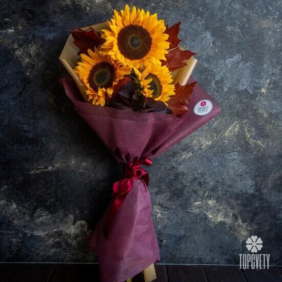 Букет из 3 подсолнухов 