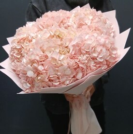 Букет из 9 розовых гортензий 