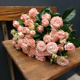 Букет из 15 кустовых пионовидных роз 50см