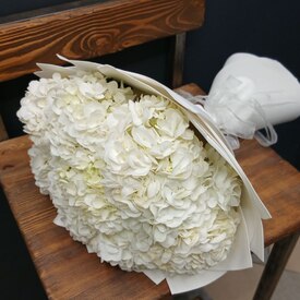 Букет из 9 белых гортензий