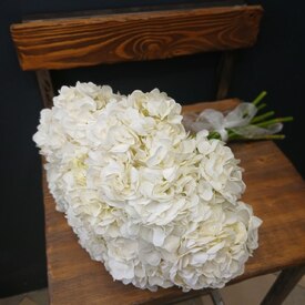 Букет из 9 белых гортензий 