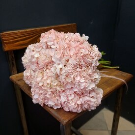 букет из 9 розовых гортензий 