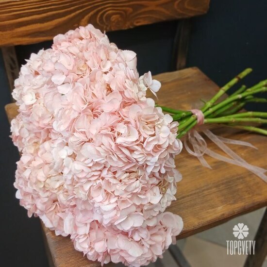 букет из 9 розовых гортензий 