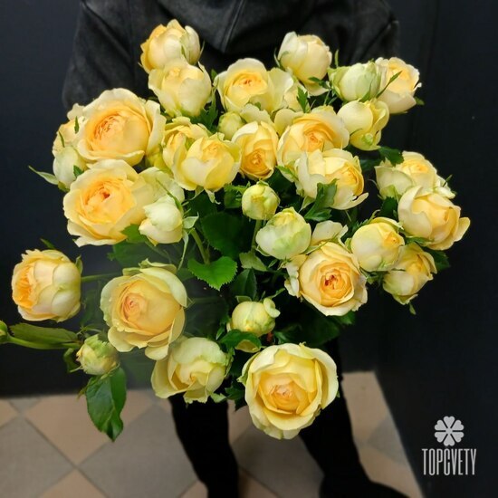 Букет из 9 кустовых пионовидных роз 50см