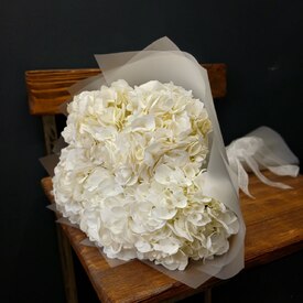 Букет из 5 белых гортензий 