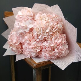 Букет из 5 розовых гортензий