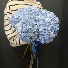 Букет из 5 голубых гортензий
