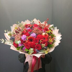 Букет из роз и гербер Аврора