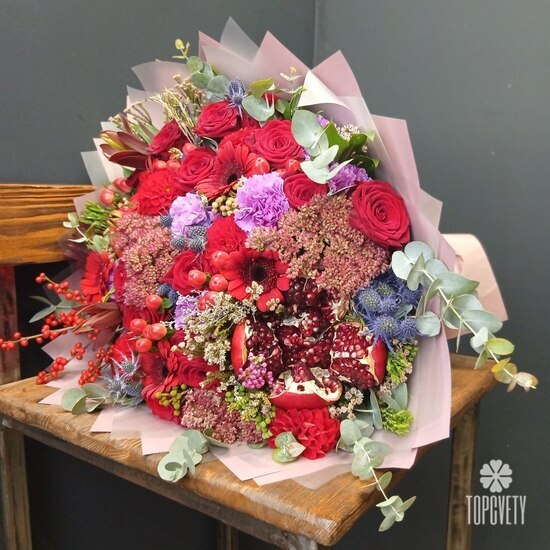 Букет из роз и гербер Аврора