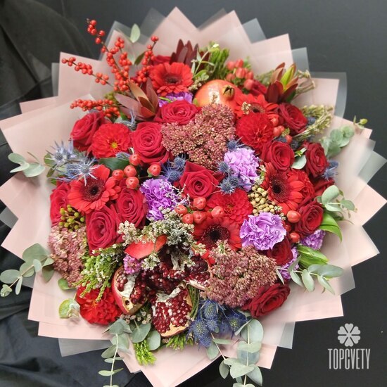 Букет из роз и гербер Аврора