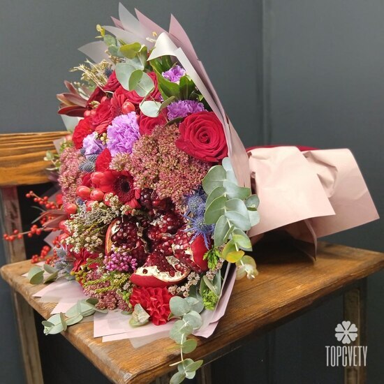 Букет из роз и гербер Аврора