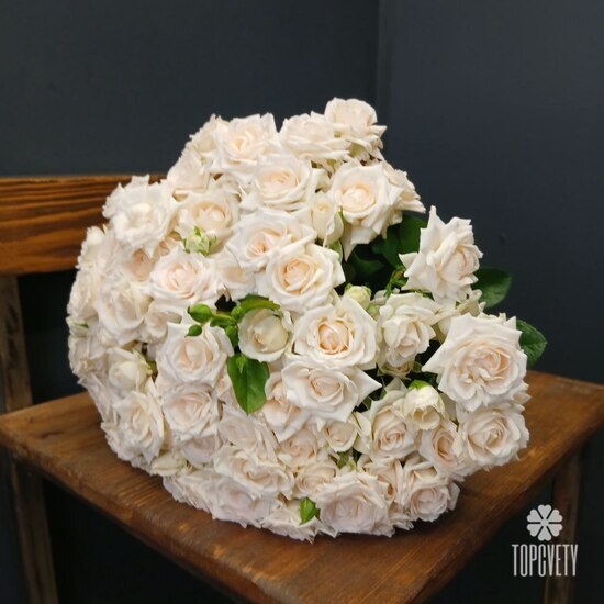 Букет из 15 кустовых пионовидных роз 50см