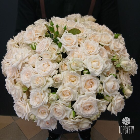 Букет из 25 кустовых пионовидных роз 50см