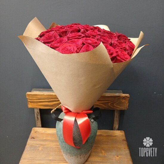 Букет из 35 роз Ред Наоми 50см