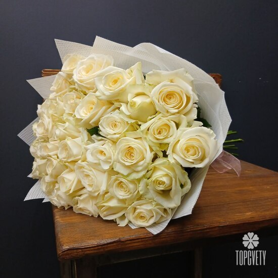 Букет из 35 роз Аваланж 50см