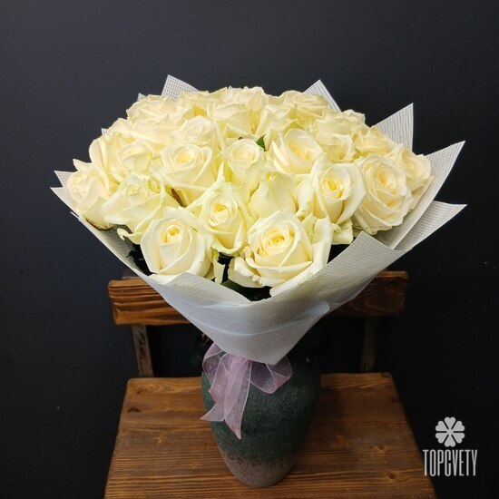 Букет из 35 роз Аваланж 50см