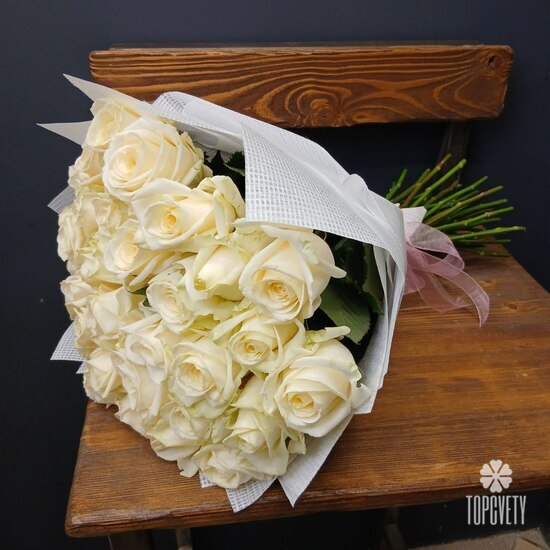 Букет из 35 роз Аваланж 50см