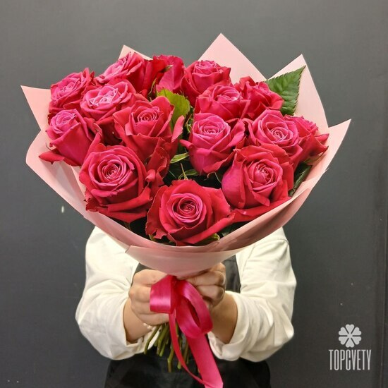 Букет из 15 роз Лола 50см 