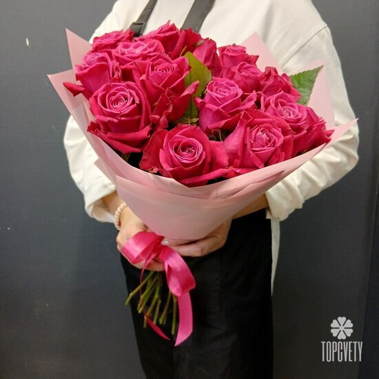 Букет из 15 роз Лола 50см 