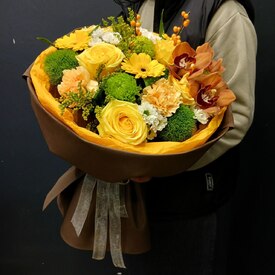 Букет из роз, гербер и орхидей Феона