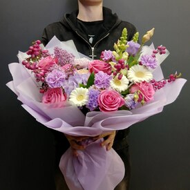 Букет из роз и гербер  Моана