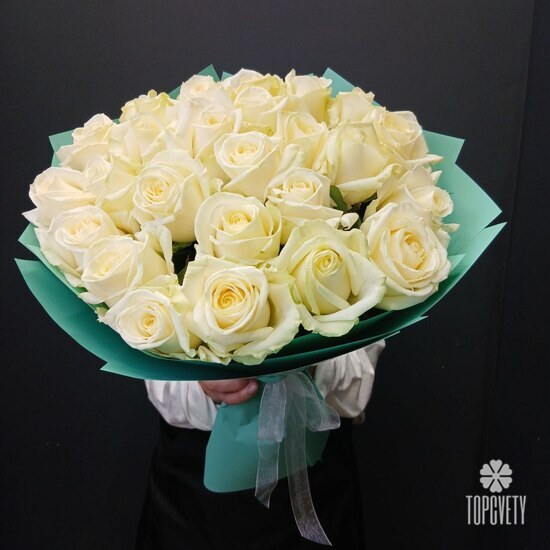 Букет из 25 роз Аваланж 50см