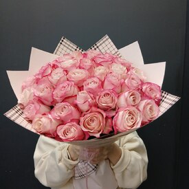 Букет из 35 розовых роз 50см