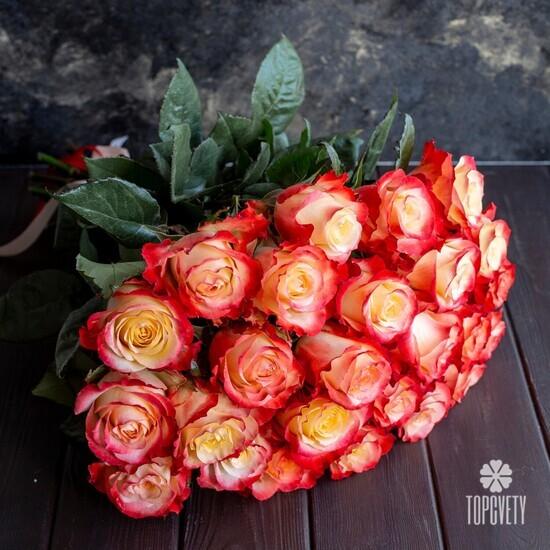 Букет из 25 оранжевых роз Кабарет 