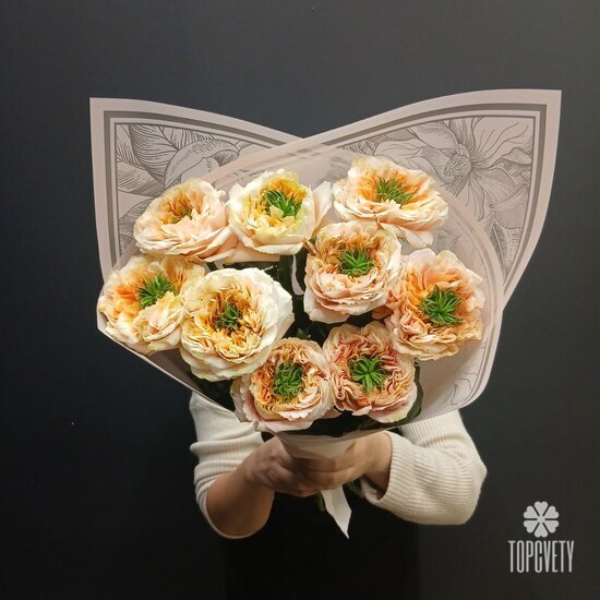 Букет из 9 роз Грин Ай 50см