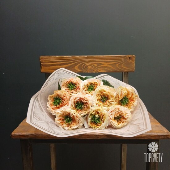 Букет из 9 роз Грин Ай 50см