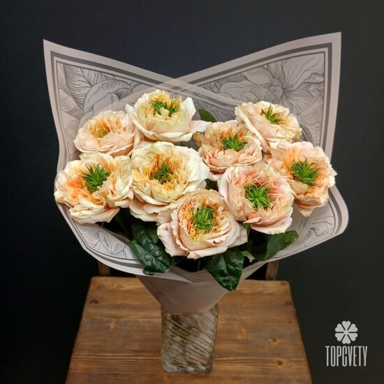 Букет из 9 роз Грин Ай 50см