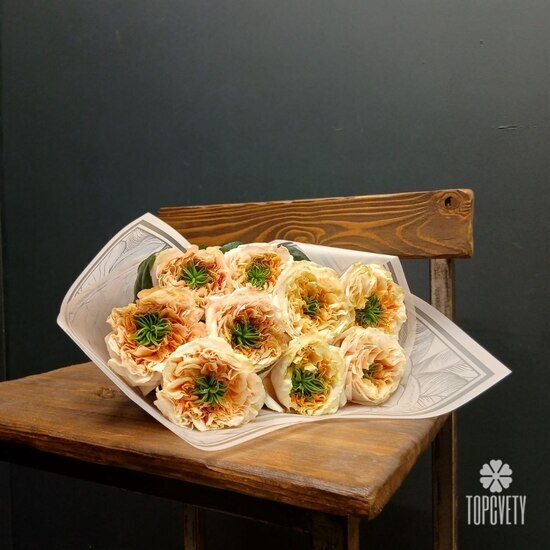 Букет из 9 роз Грин Ай 50см