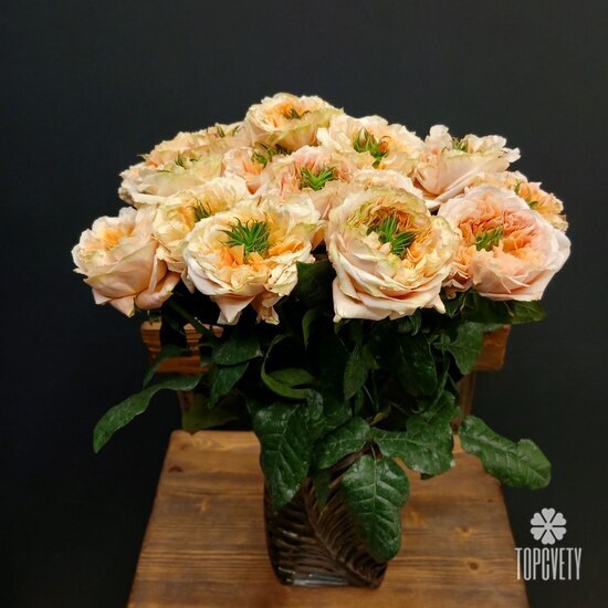 Букет из 15 роз Грин Ай 50см