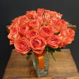 Букет из 25 оранжевых роз 40см