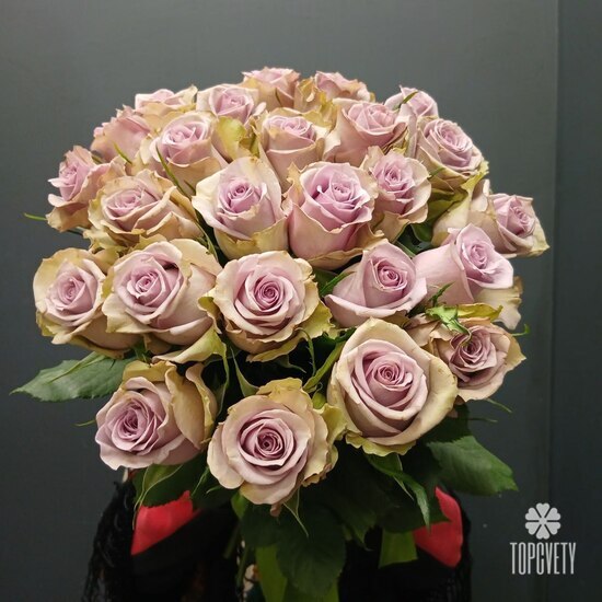 Букет из 25 сиренивых роз 50см