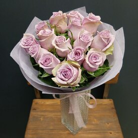 Букет из 15 сиреневых роз 50см