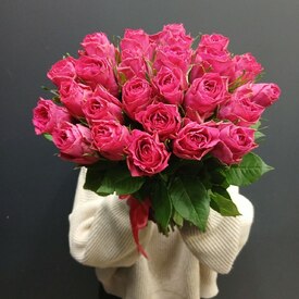 Букет из 25 розовых роз 40см