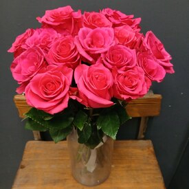 Букет из 15 розовых роз Эквадор 50см 