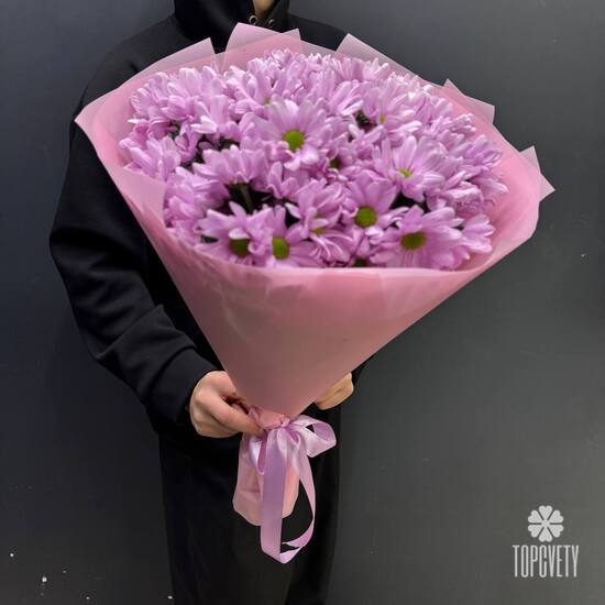 Букет из 9 розовых хризантем