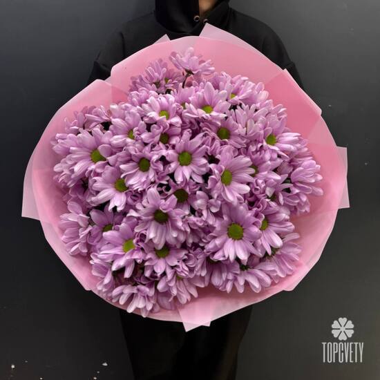 Букет из 9 розовых хризантем