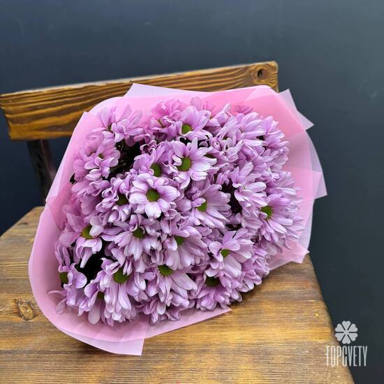 Букет из 9 розовых хризантем